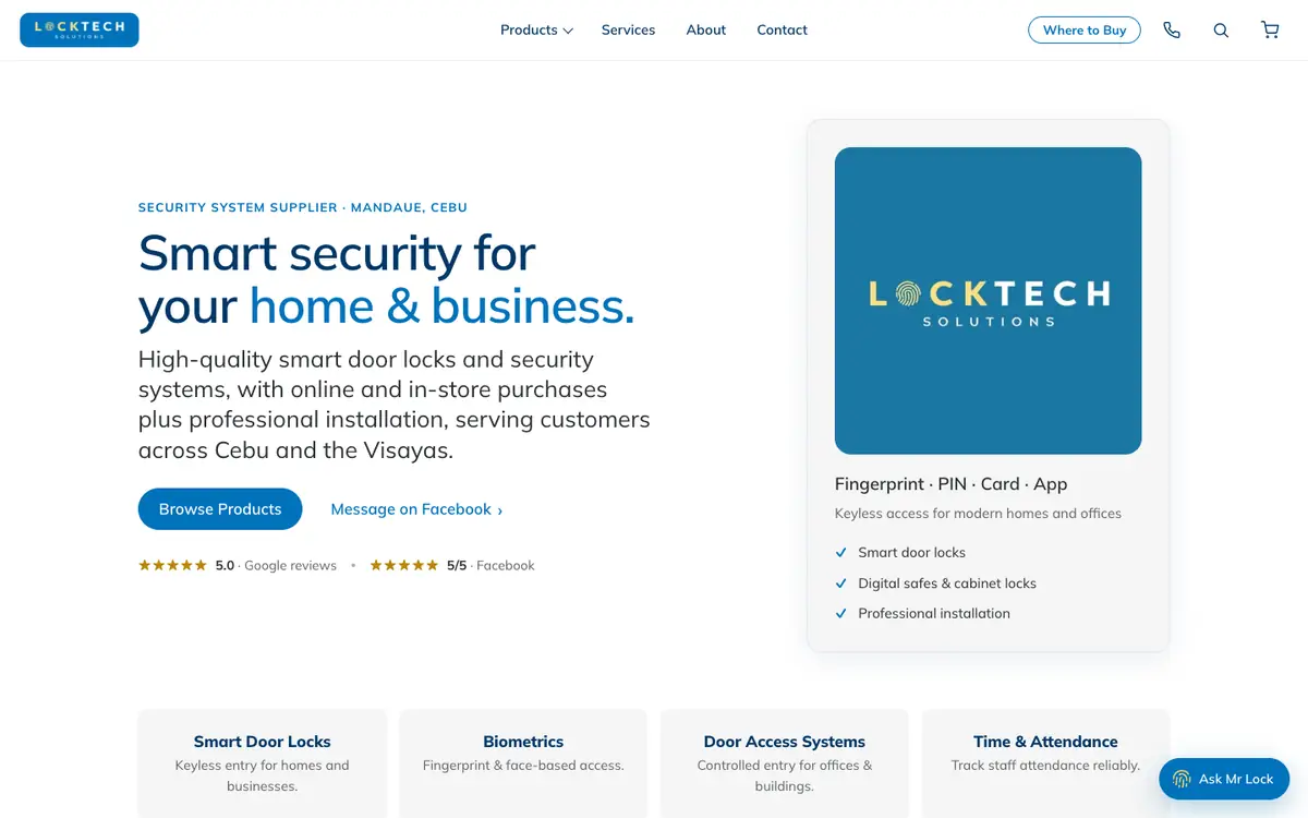 Screenshot of the public locktech.exybit.org page